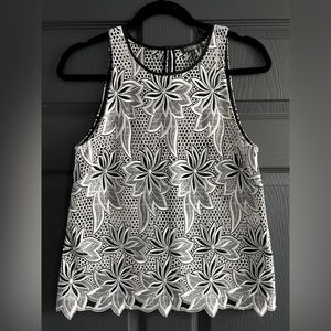 Intermix Sleeveless Sheer Lace Top, size S